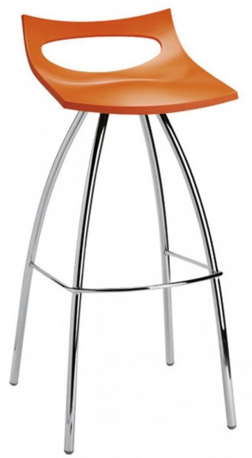 SCAB - Barová židle DIABLITO nízká - oranžová/chrom - 