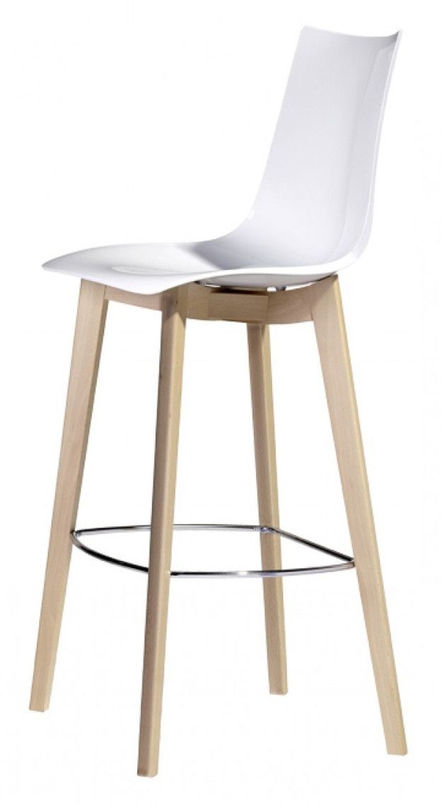 SCAB - Barová židle ZEBRA ANTISHOCK NATURAL nízká - bílá/buk - 