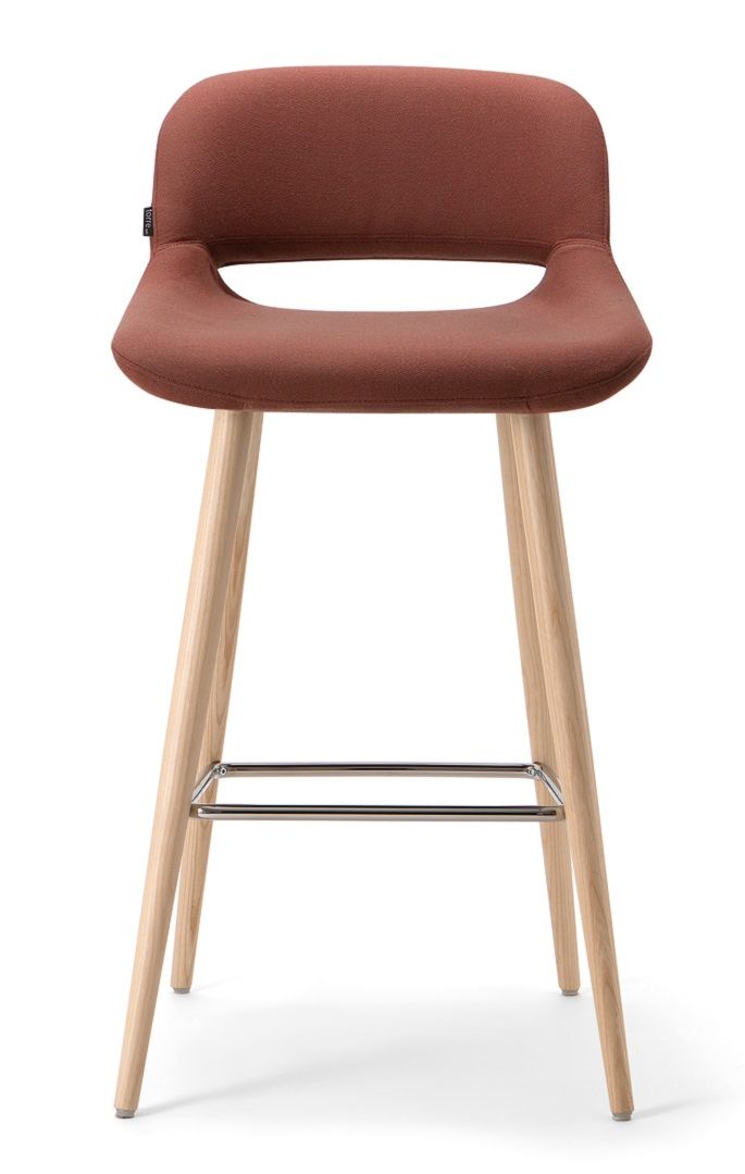TORRE - Barová židle MAGDA s dřevěnou podnoží - 