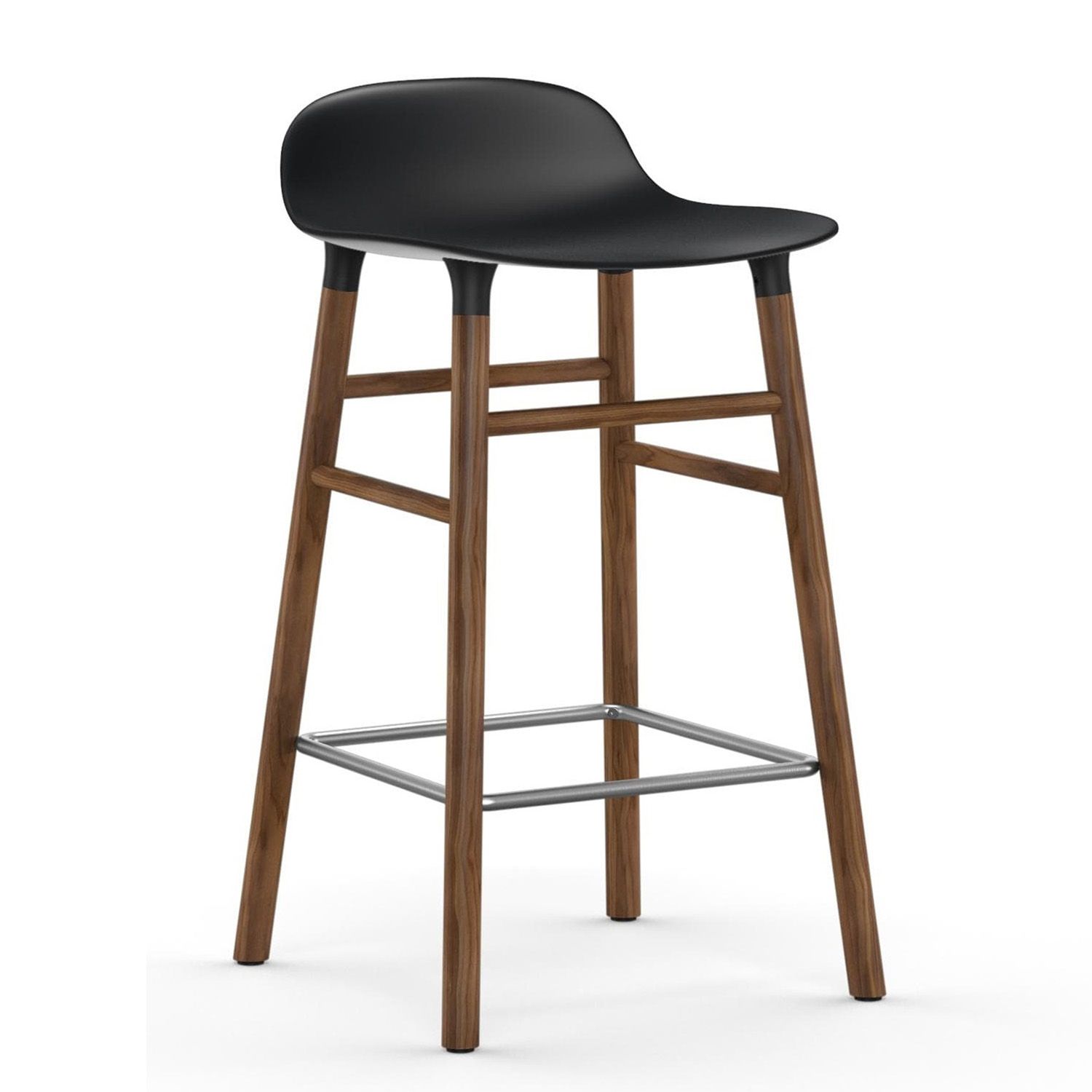 Výprodej Normann Copenhagen designové barové židle Form Barstool Wood (65 cm, černá, ořech) - DESIGNPROPAGANDA