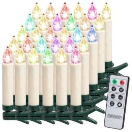 DBA Vánoční osvětlení Sada 30 barevných svíček LED s dálkovým ovládáním