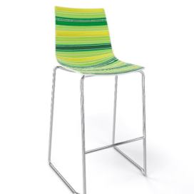 GABER - Barová židle COLORFIVE ST - nízká, zelená/chrom