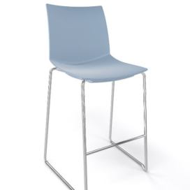GABER - Barová židle KANVAS ST 66 - nízká, světle modrá/chrom