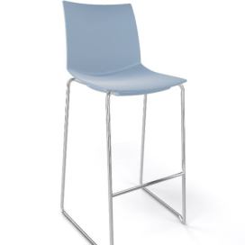 GABER - Barová židle KANVAS ST 76 - vysoká, světle modrá/chrom