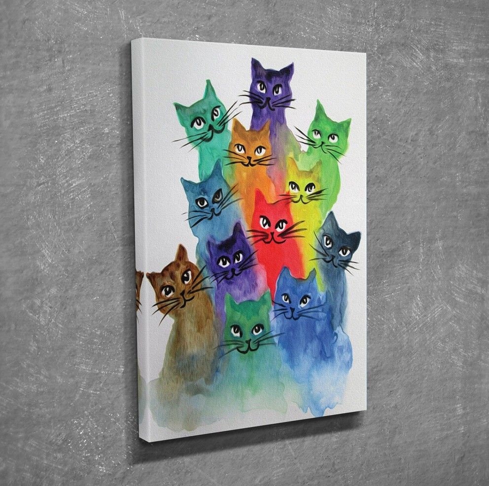 Wallity Obraz HAPPY CATS 30x40 cm vícebarevný - Houseland.cz
