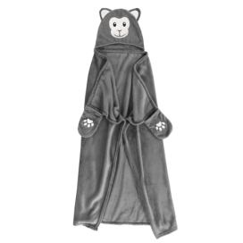 Douceur d\'intérieur Dětská deka s kapucí, 100 x 120 cm, šedá
