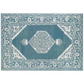 Vlněný koberec 160 x 230 cm bílý/modrý GEVAS Beliani.cz