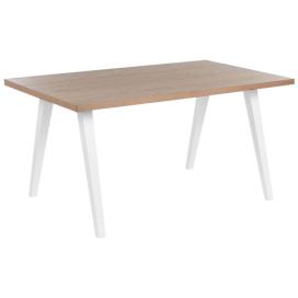Jídelní stůl 150 x 90 cm světlé dřevo/ bílý LENISTER