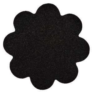 Vopi koberce Květinový koberec Eton černý - 120x120 kytka cm - Favi.cz
