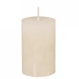 Pudrová široká svíčka Rustic pillar nude - Ø 5 *8cm / 16h Chic Antique