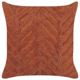 Tkaný bavlněný polštář s geometrickým vzorem 45 x 45 cm oranžový LEWISIA