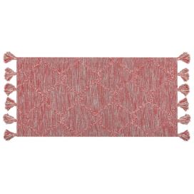 Bavlněný koberec 80 x 150 cm červený NIDGE Beliani.cz