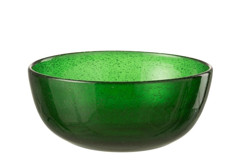 Zelená skleněná miska s bublinkami Lisboa - Ø15*6cm / 630ml J-Line by Jolipa - LaHome - vintage dekorace