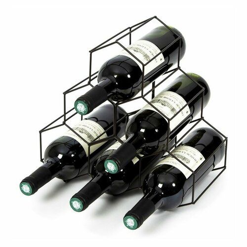 Compactor Stojan pro 6 lahví vína, 28 x 28 x 4,5 cm, matná ocel - 4home.cz