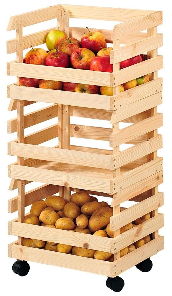 Kesper Dřevěný stojan na ovoce nebo zeleninu, 80 x 34 cm - EMAKO.CZ s.r.o.