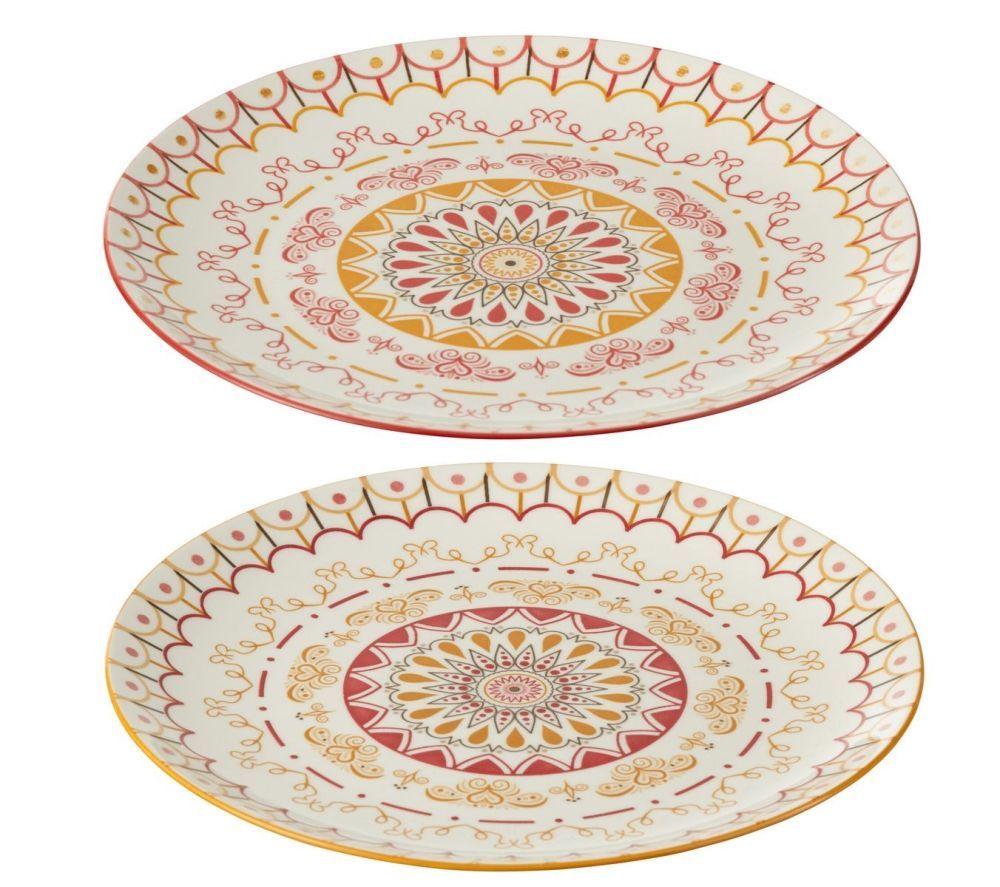 Set 2ks porcelánový jídelní talíř Plate Jam - Ø27*2cm J-Line by Jolipa - LaHome - vintage dekorace