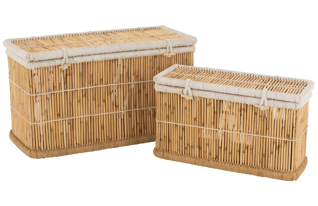 Set dvou bambusových úložných košů J-line Ray 100x40/ 75x28 cm - Designovynabytek.cz