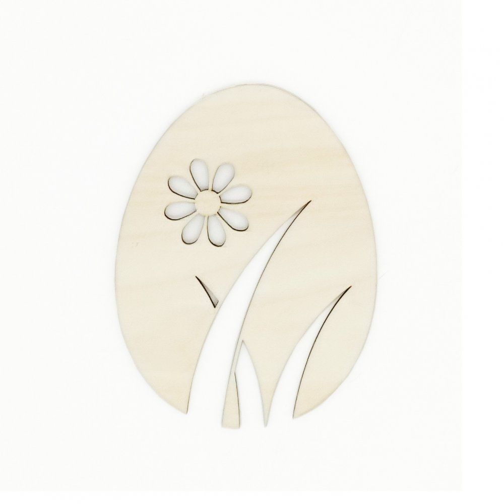 Pieris design Dřevěné velikonoční vajíčko s travičkou a kvítkem - Pieris design