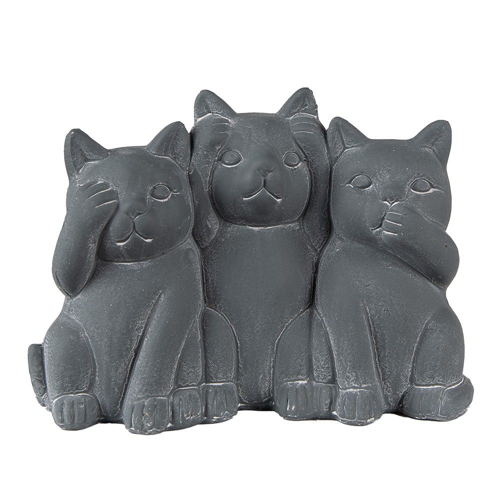 Šedá dekorace socha 3 kočky Cat Grey  - 22*10*16 cm Clayre & Eef - LaHome - vintage dekorace
