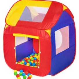 Tectake 400729 dětský domeček stan s 200 míčky - barevná