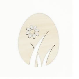 Pieris design Dřevěné velikonoční vajíčko s travičkou a kvítkem