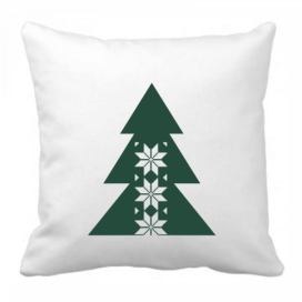 Pieris design Vánoční polštářek - skandinávské hvězdy tmavě zelená Pieris design