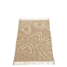 Béžový bavlněný kobereček Ulla s třásněmi - 105*61 cm J-Line by Jolipa