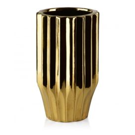 Mondex Keramická váza YVONNE 24,5 cm zlatá