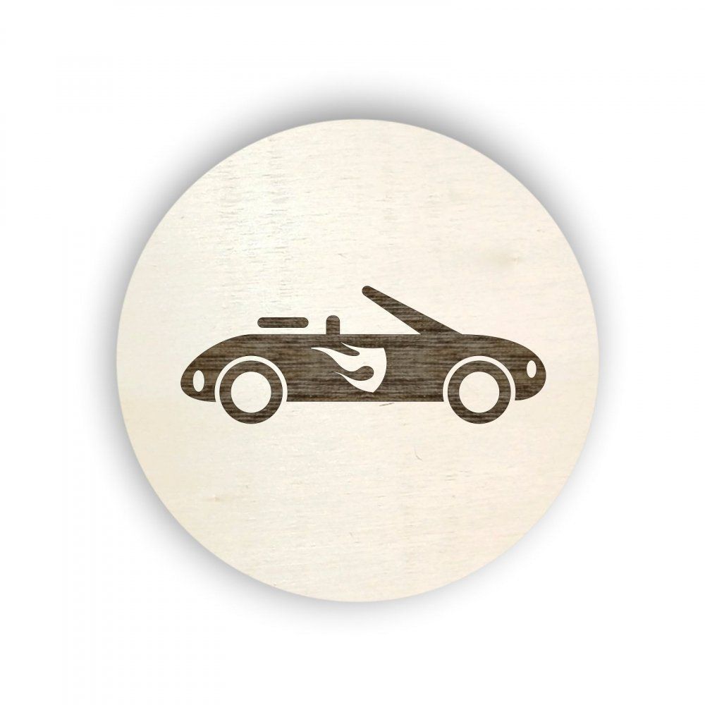 Pieris design Dřevěný piktogram na box s hračkami  - rychlá auta - Pieris design
