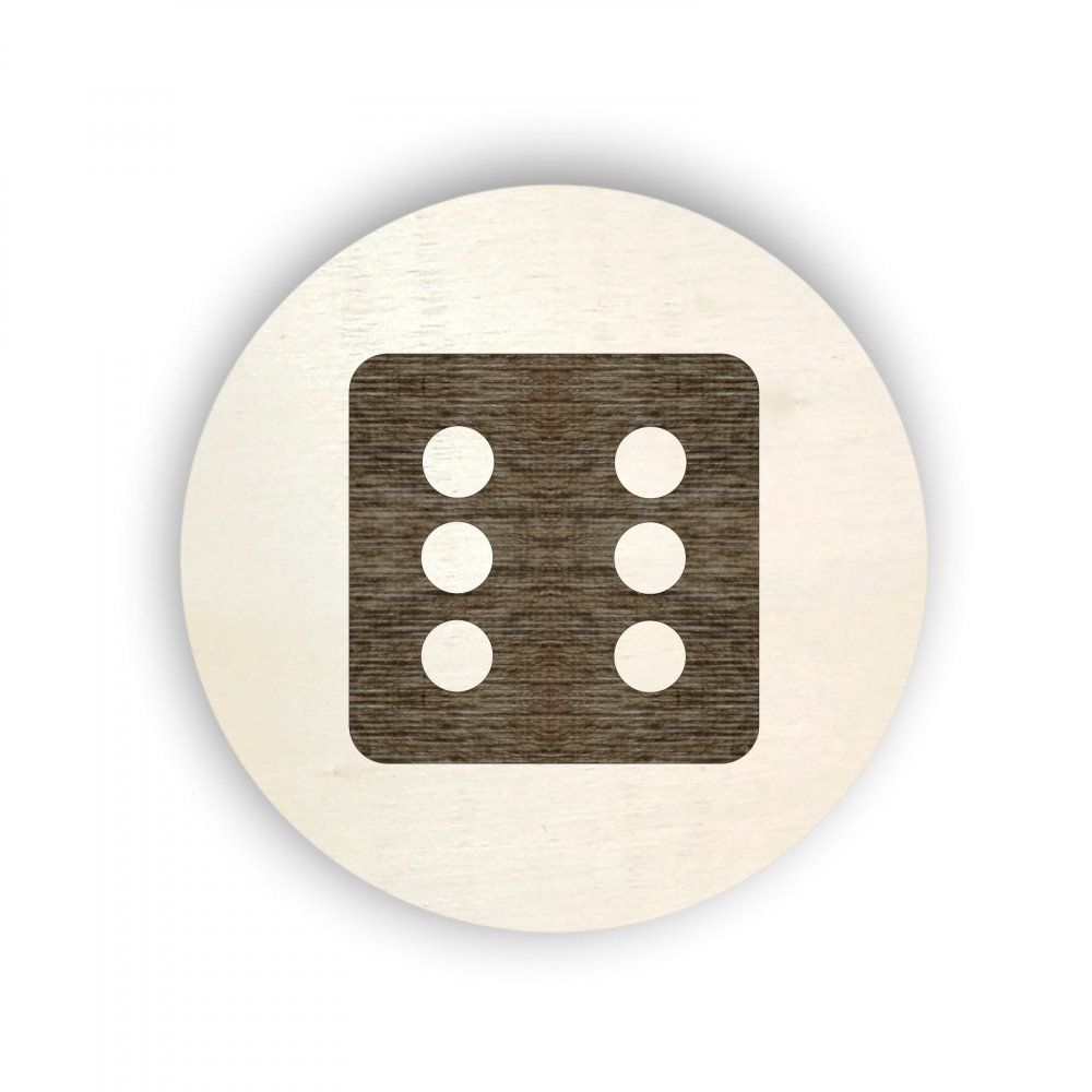 Pieris design Dřevěný piktogram na box s hrami s kostkou - Pieris design