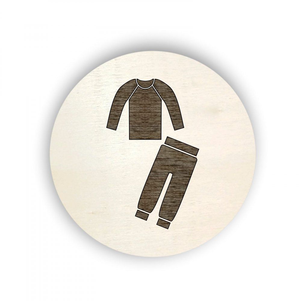 Pieris design Dřevěný piktogram oblečení - pyžamo - Pieris design