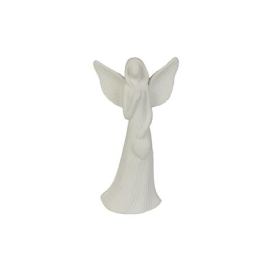 Dekorace anděl bílý keramický 14 cm