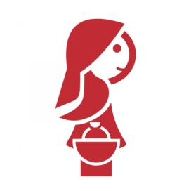 Pieris design Červená Karkulka - dětská samolepka na zeď bílá