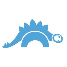 Pieris design Dinosaurus Stegosaurus - dětská samolepka na zeď tmavě hnědá