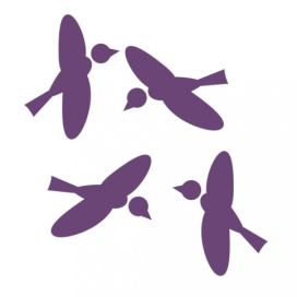 Pieris design Ptáčci - samolepky na zeď bílá