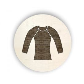 Pieris design Dřevěný piktogram oblečení - dámské tričko s dlouhým rukávem