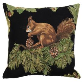 Gobelínový polštář s veverkou a šiškou Gobelin Squirrel Pinecone - 45*45*16cm Mars & More LaHome - vintage dekorace
