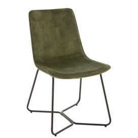 Zelená sametová jídelní židle Chair Isabel Green - 64*47*89cm J-Line by Jolipa