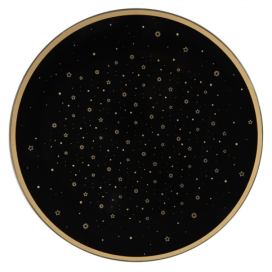 Černo-zlatý servírovací talíř s hvězdičkami - Ø 33*1 cm Clayre & Eef