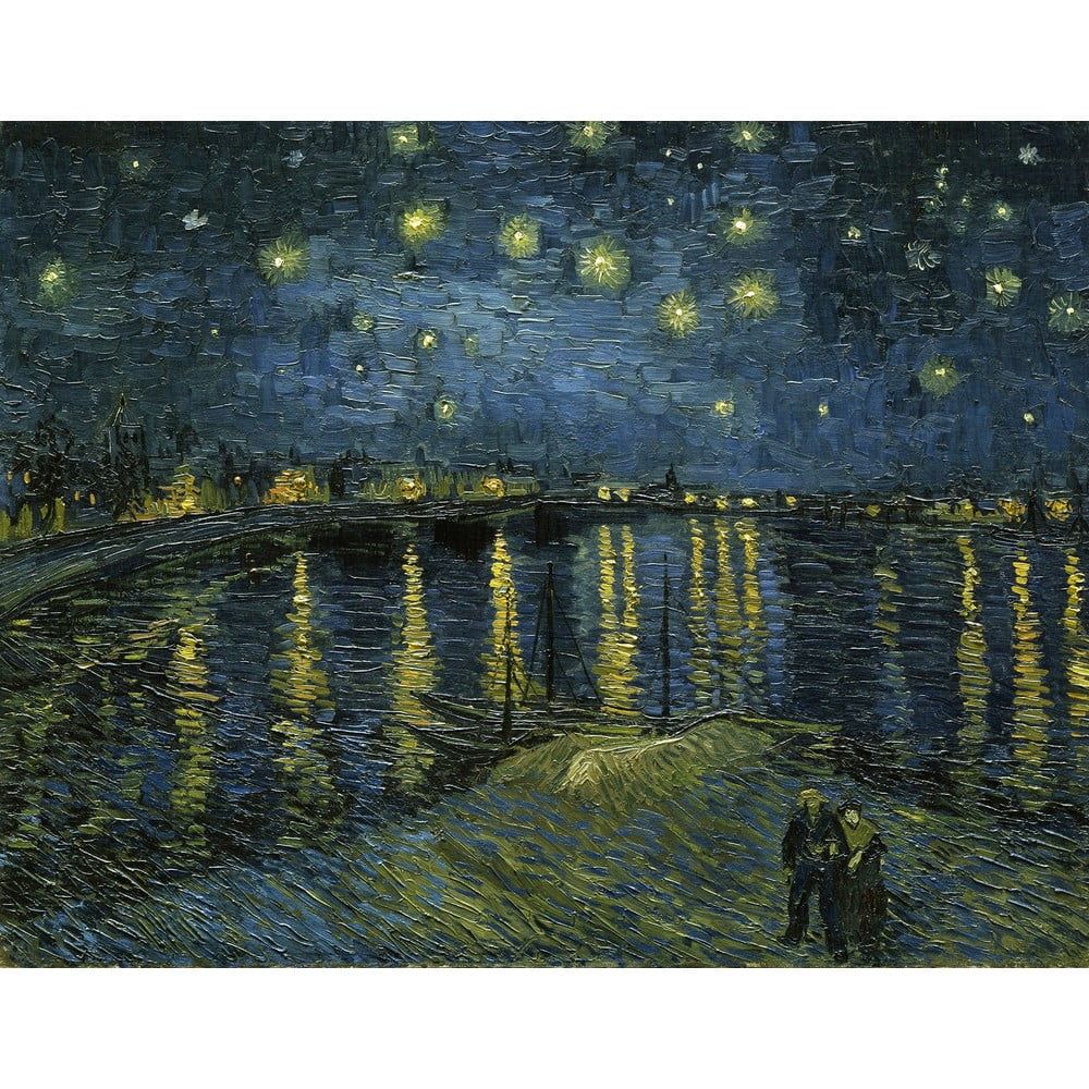 Obraz - reprodukce 50x40 cm The Starry Night, Vincent van Gogh – Fedkolor - Bonami.cz