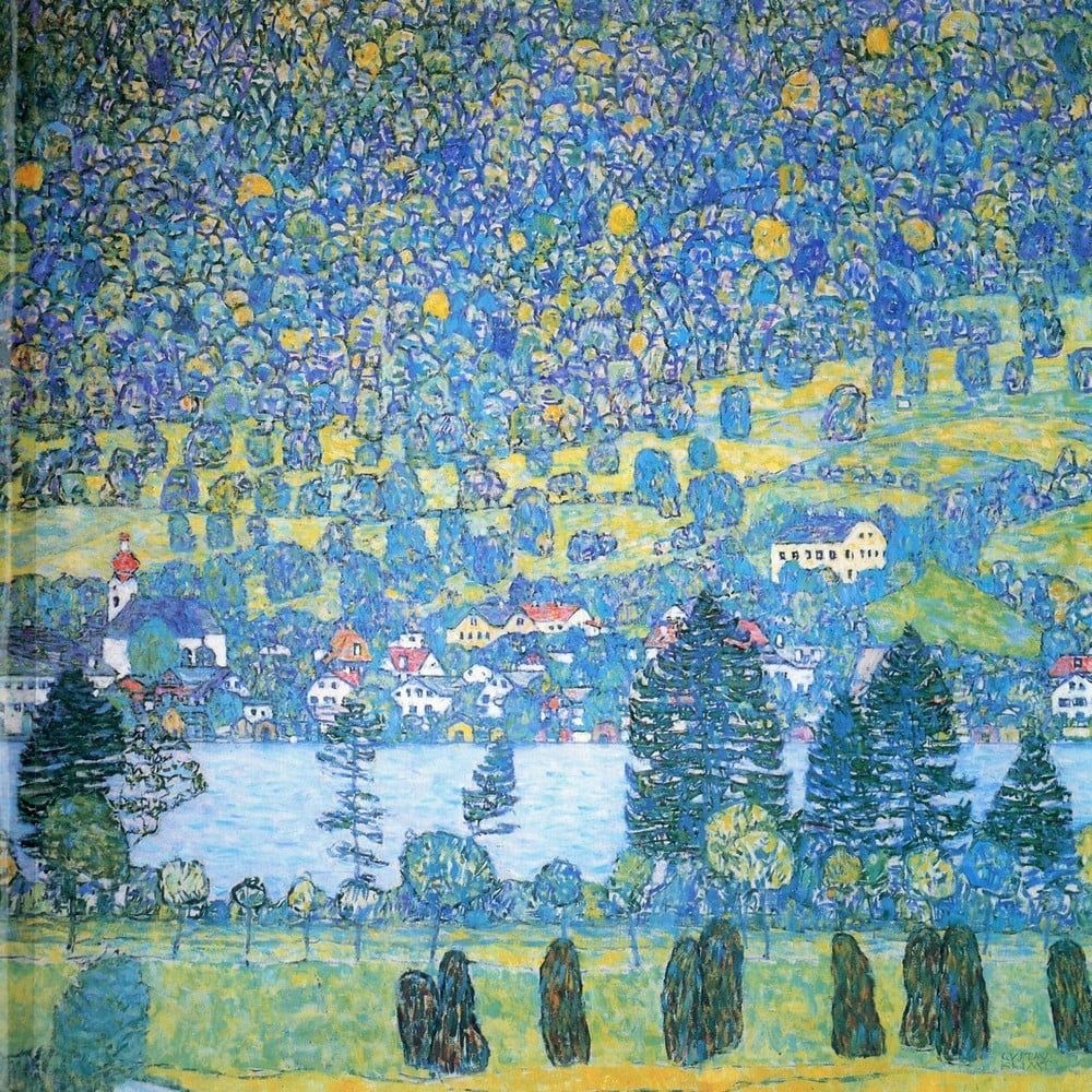 Obraz - reprodukce 50x50 cm Lake, Gustav Klimt – Fedkolor - Bonami.cz