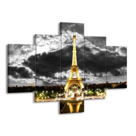 Vícedílný obraz Eiffelova věž ve tmě 150x805PCS LEDobrazy.cz