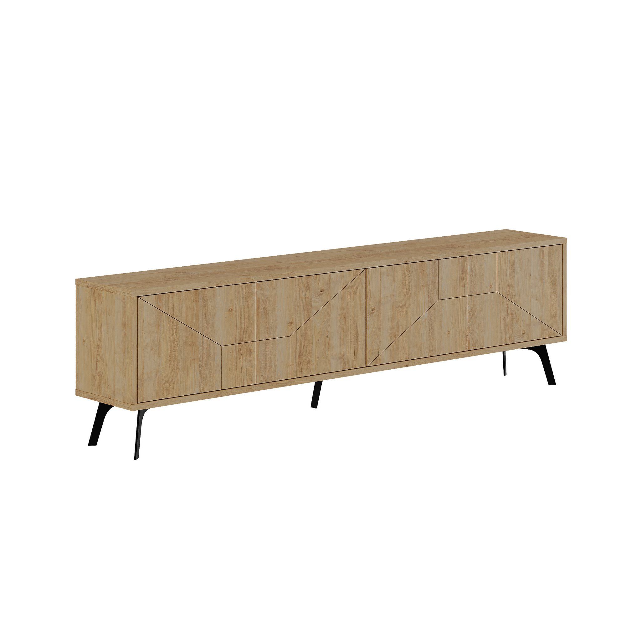 KALUNE DESIGN dřevěný TV stolek DUNE hnědý 50x180 cm - iodesign.cz