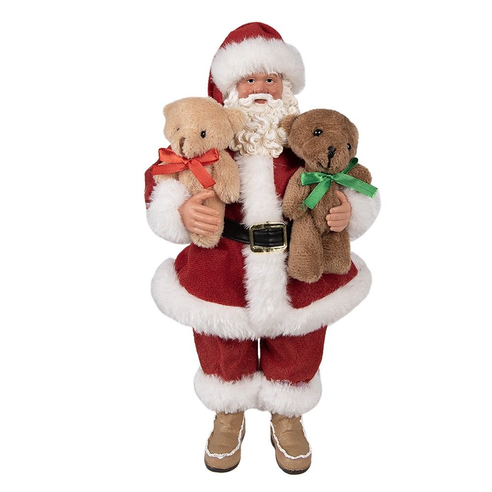 Vánoční dekorace Santa Claus s medvídky - 16*8*28 cm Clayre & Eef - LaHome - vintage dekorace