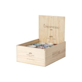 Dřevěný box s 24 barevnými šálky na lungo COSTA NOVA GRESPRESSO 0,21 l