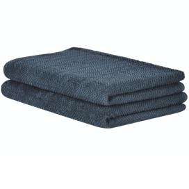 Sada 2 bavlněných ručníků tmavě modré MITIARO