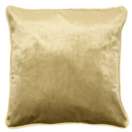 Zlatý sametový polštář obšitý krouceným zlatým provázkem Velvet gold - 45*10*45cm Mars & More LaHome - vintage dekorace