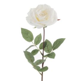 Bílá umělá dekorativní květina růže - 15*7*76 cm J-Line by Jolipa