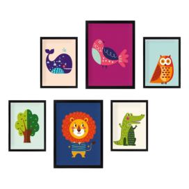 Dětské obrázky v sadě 6 ks Animals – Wallity