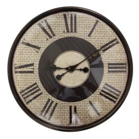Béžovohnědé nástěnné hodiny - Ø 50*6 cm / 1*AA Clayre & Eef